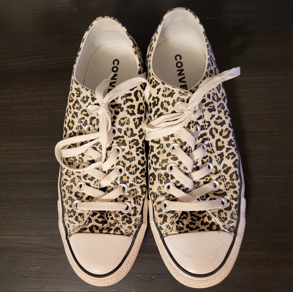 Leopard Print Converse Shoes - 8.5